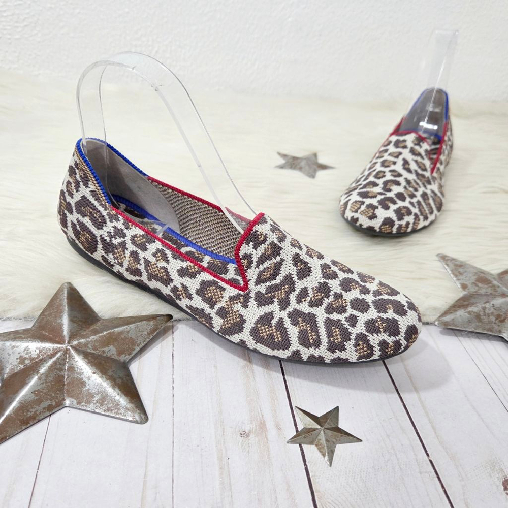 Rothy's The Loafer Flats‎ Leopard Mocha Spot animal print women's size 8